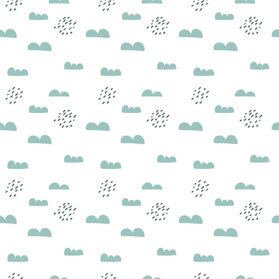 Scandinavian seamless pattern with clouds and rain vector