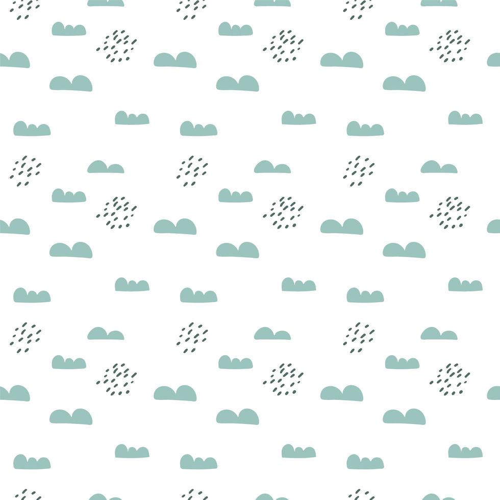 Scandinavian seamless pattern with clouds and rain vector