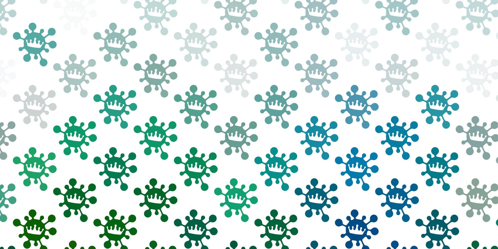 Light green backdrop with virus symbols. vector