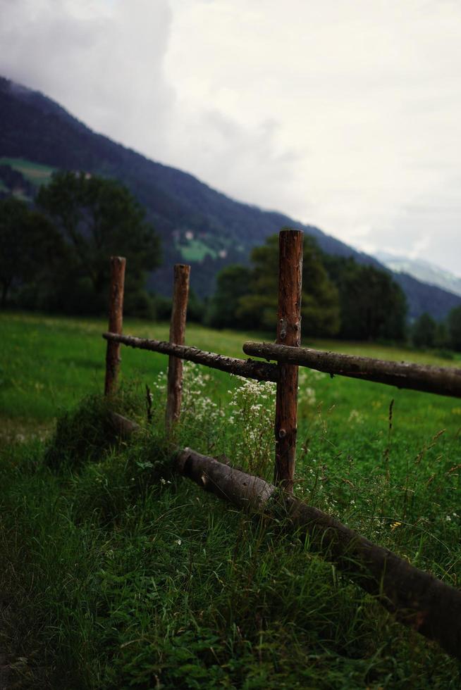 Wooden fence post photo