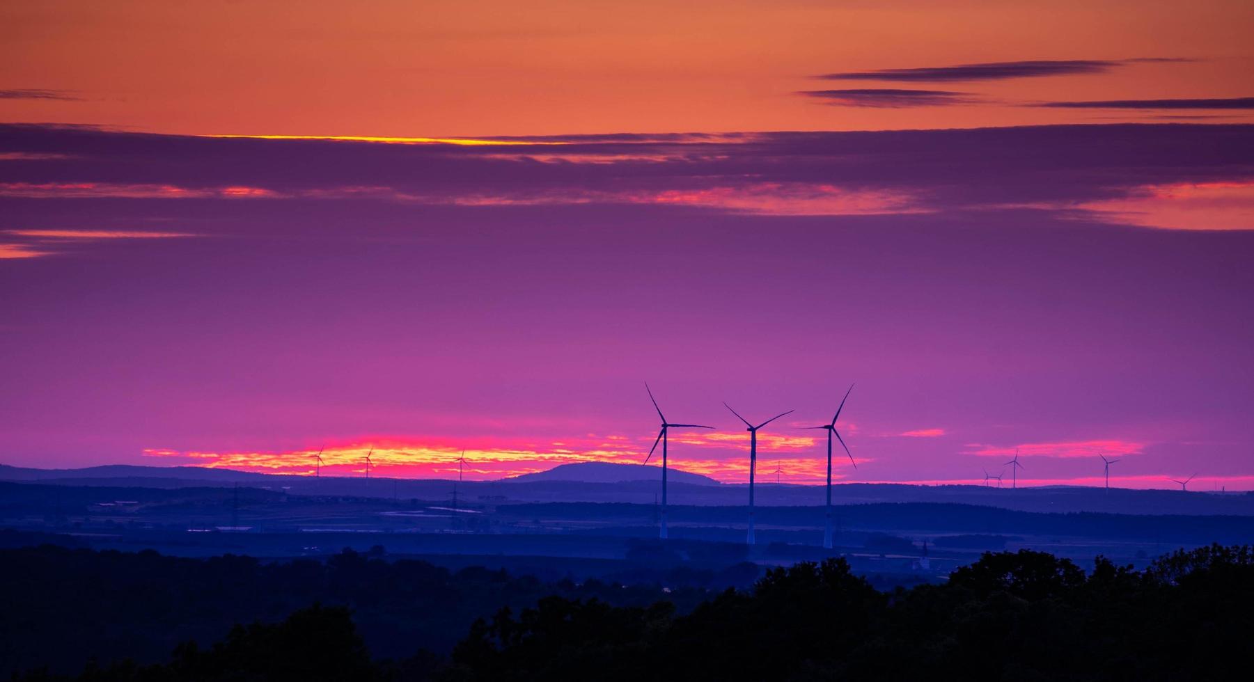 Landscape of evening sunset over the plains photo