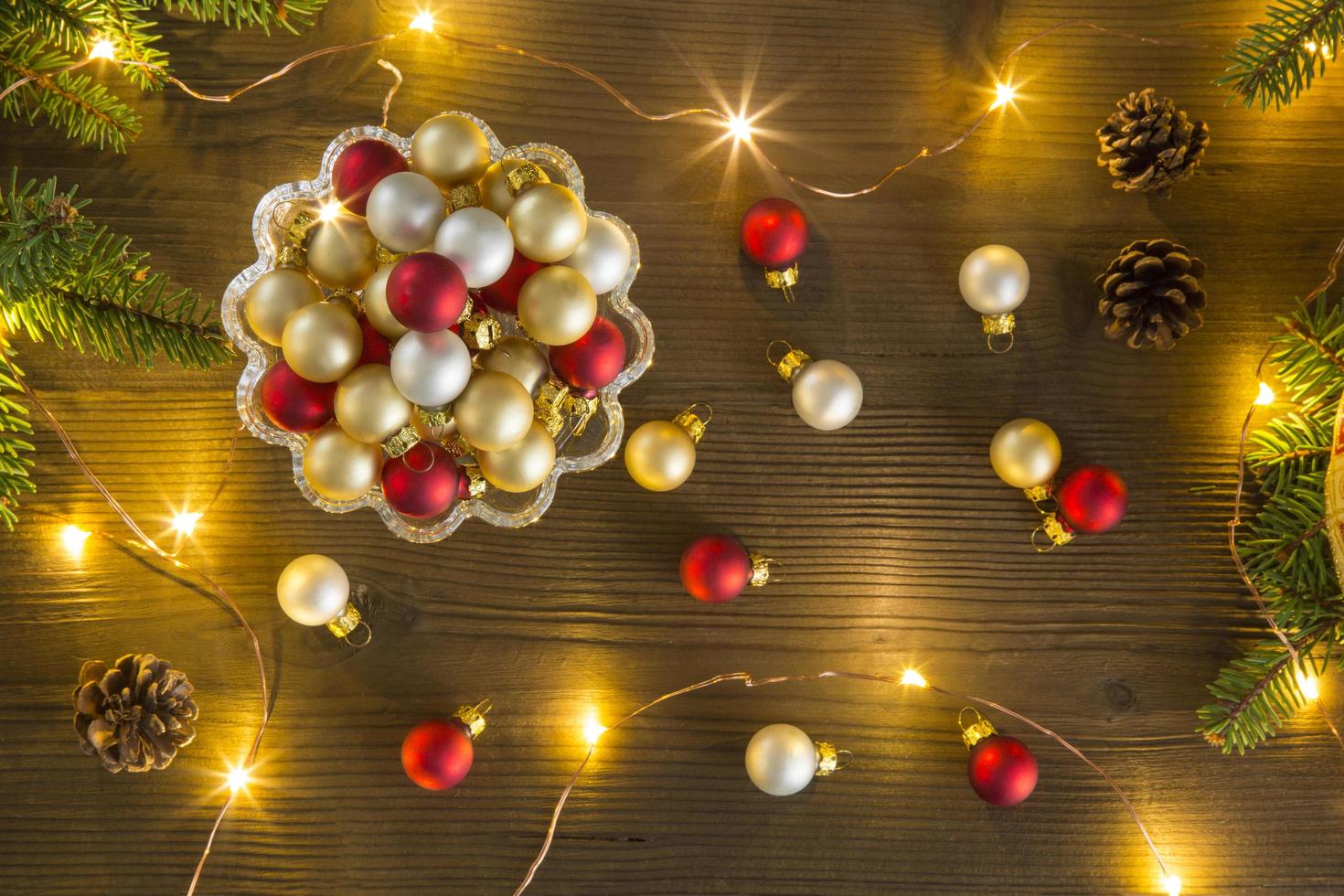 Colorful Christmas baubles photo