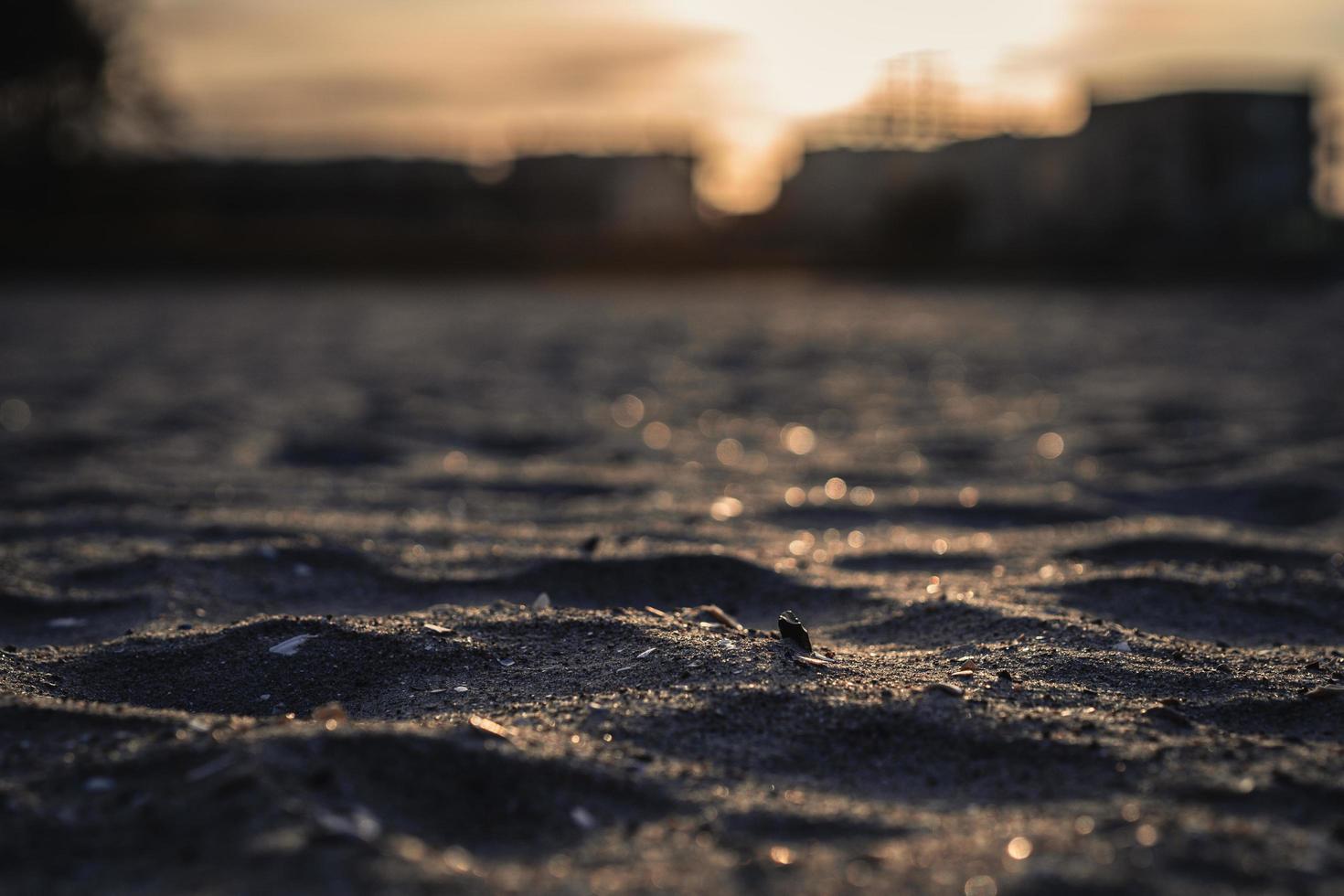 Close-up of sand shimmering in the light photo