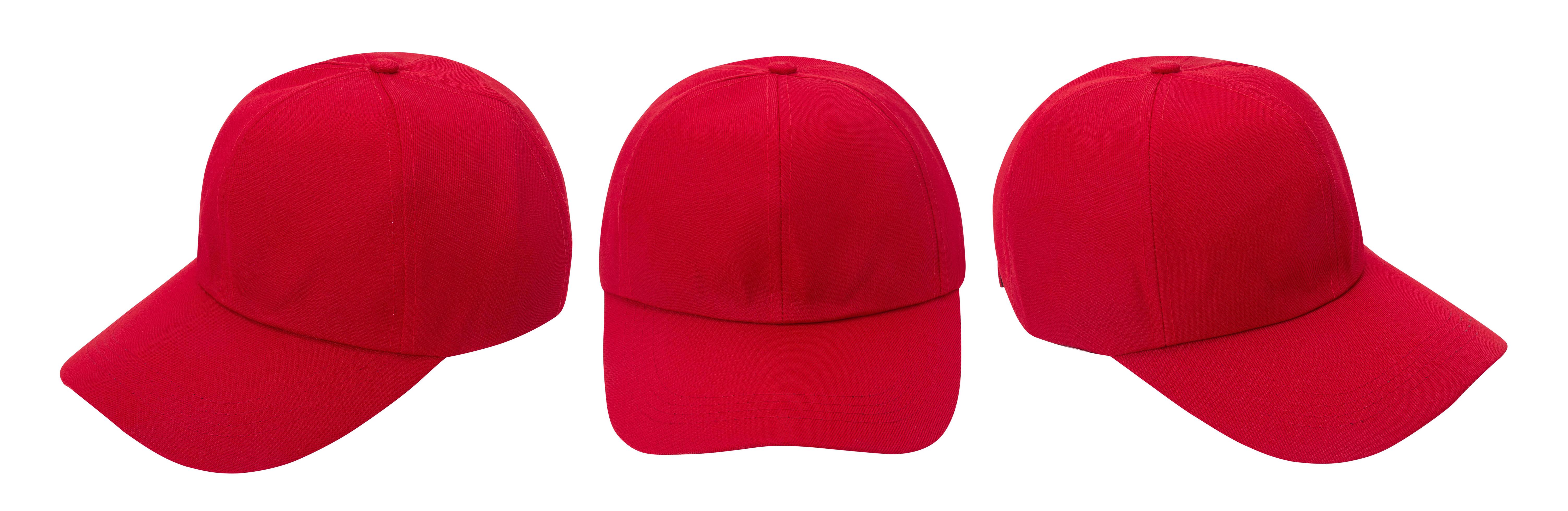 Red Baseball Cap Mockup Stock Photo