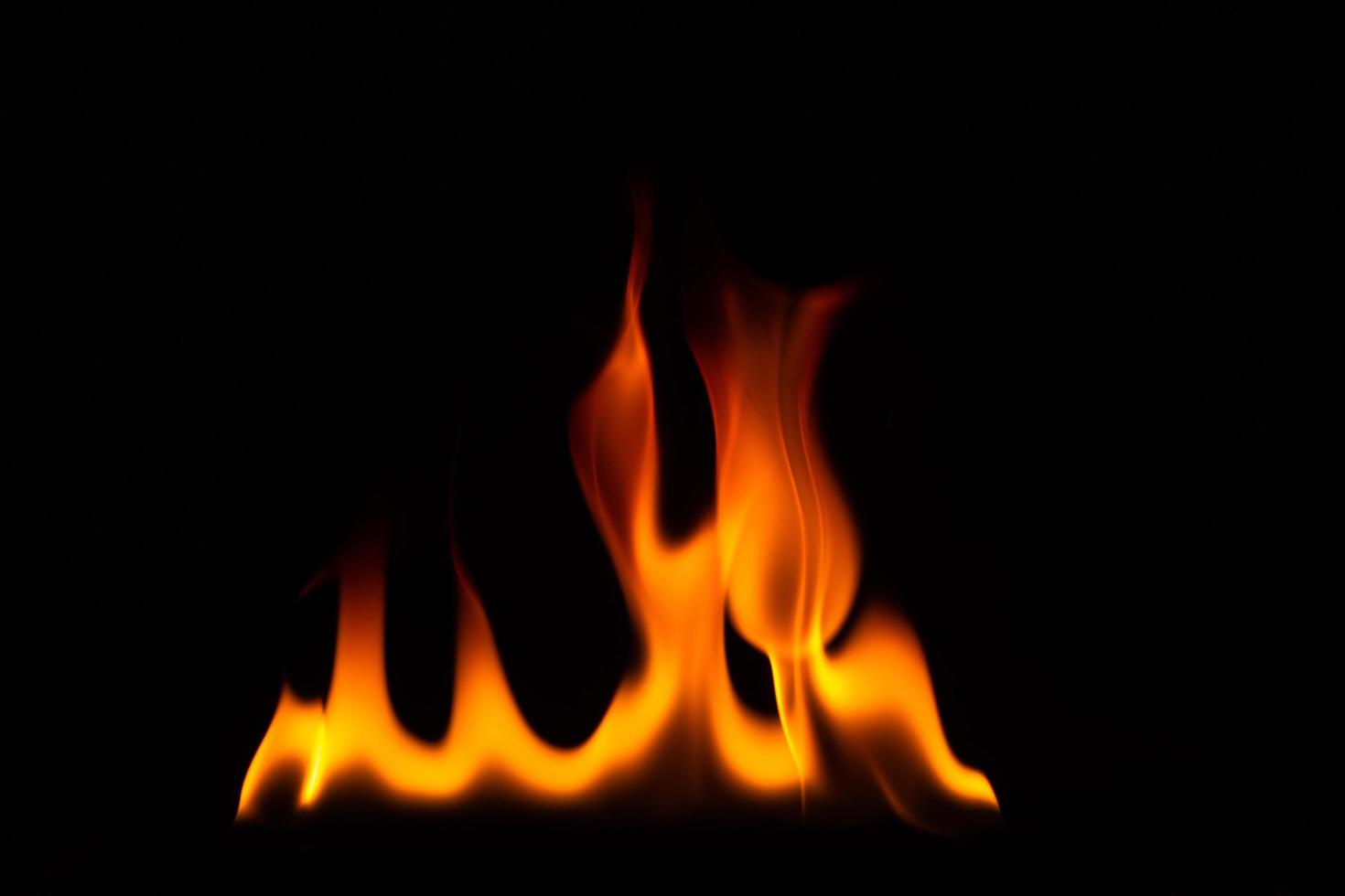 Flames on black background photo