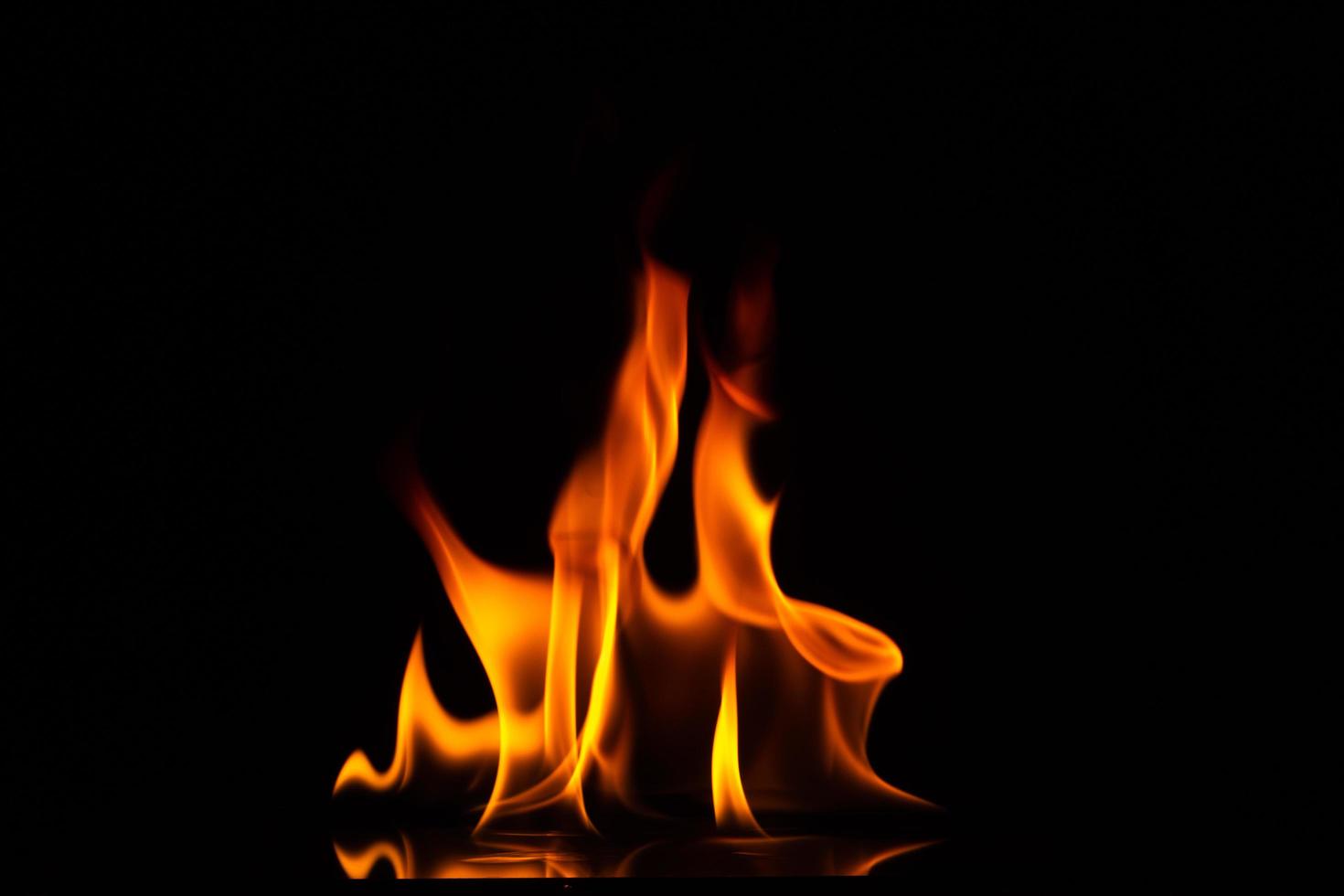 Flames on black background photo