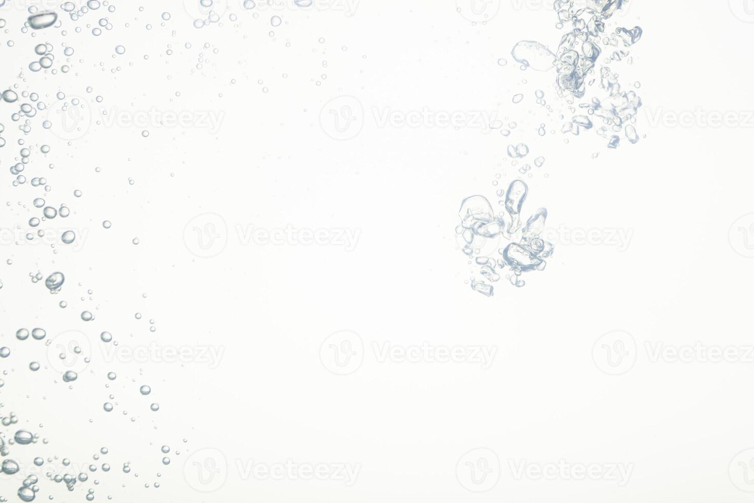 Water bubbles on white background photo