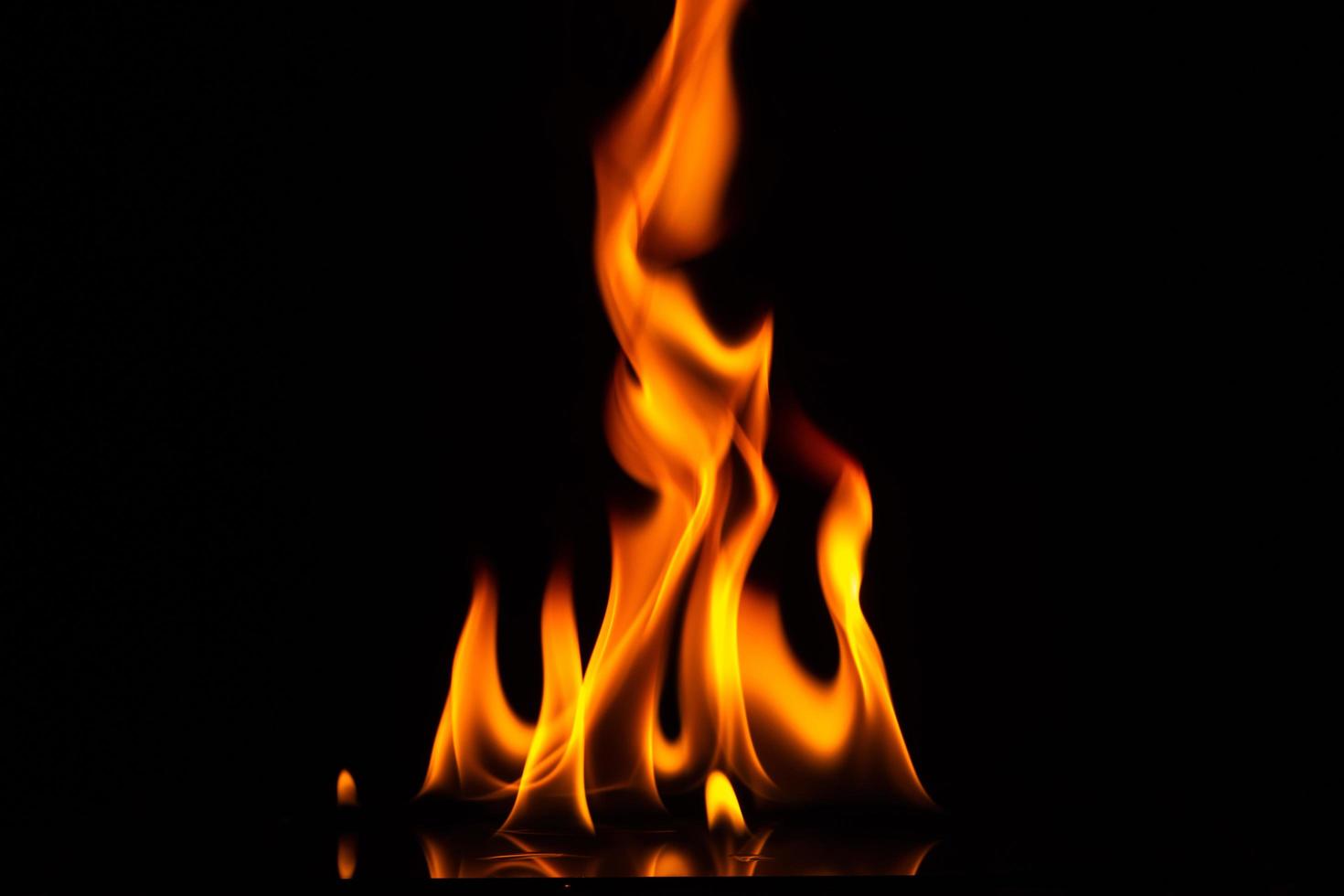 Flames on black background photo