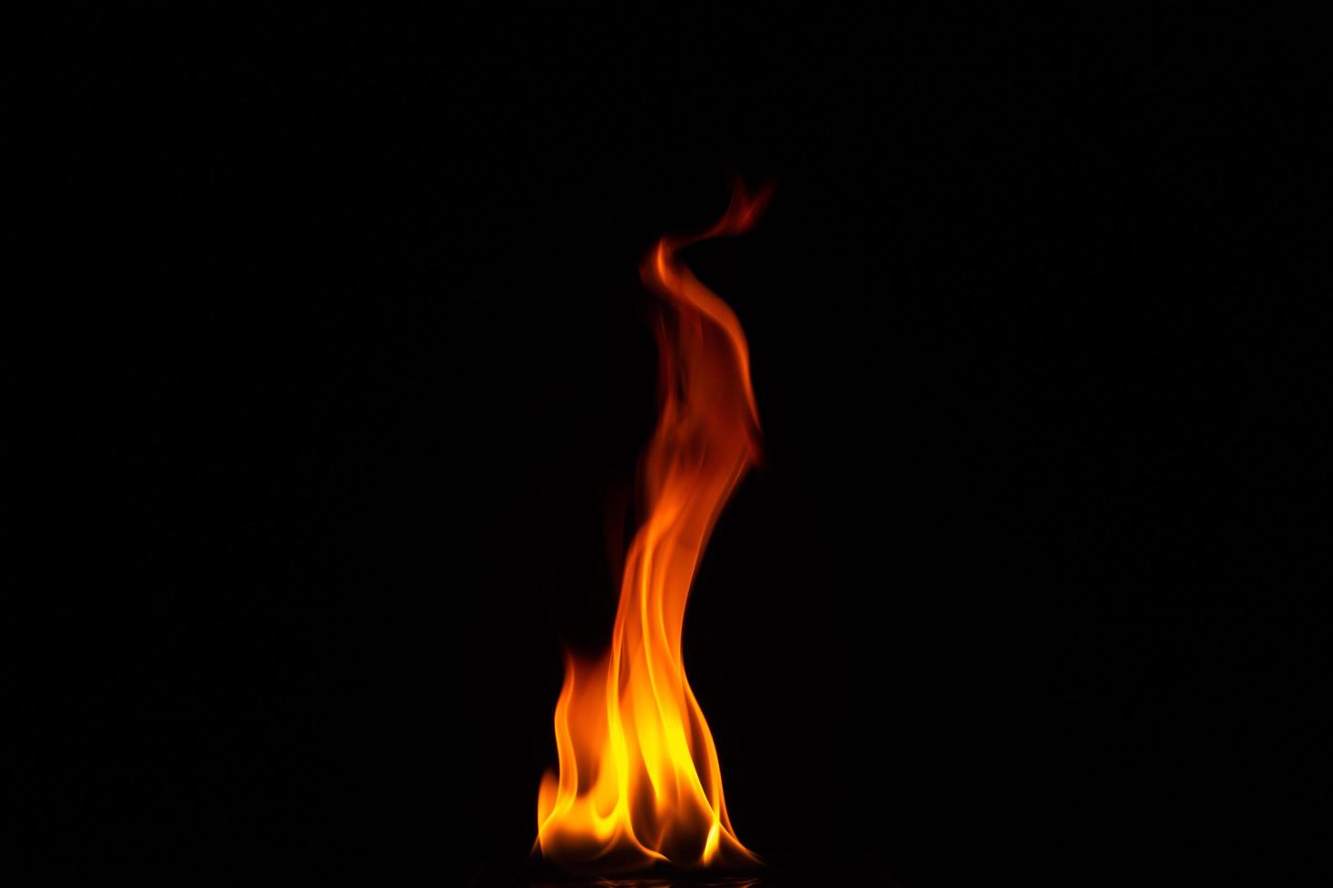 Flames on black background photo