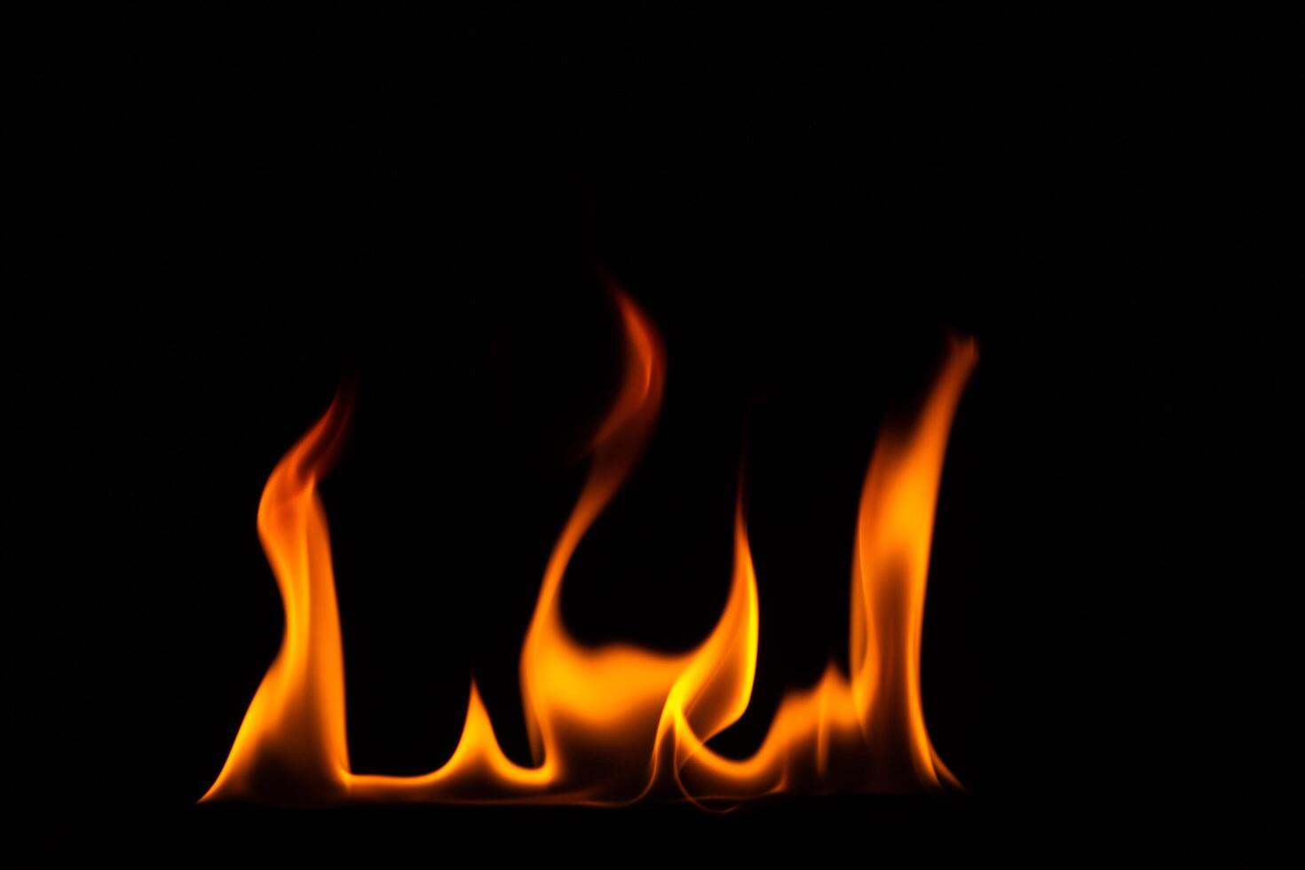 Flames on black background photo