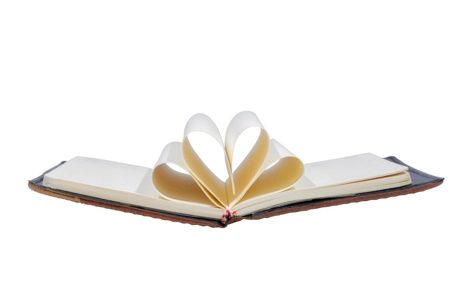 Open book on white background photo