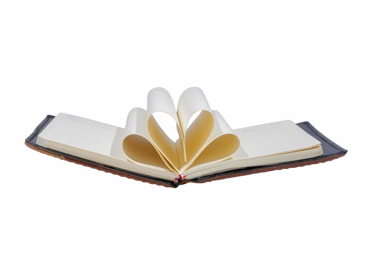 Open book on white background photo