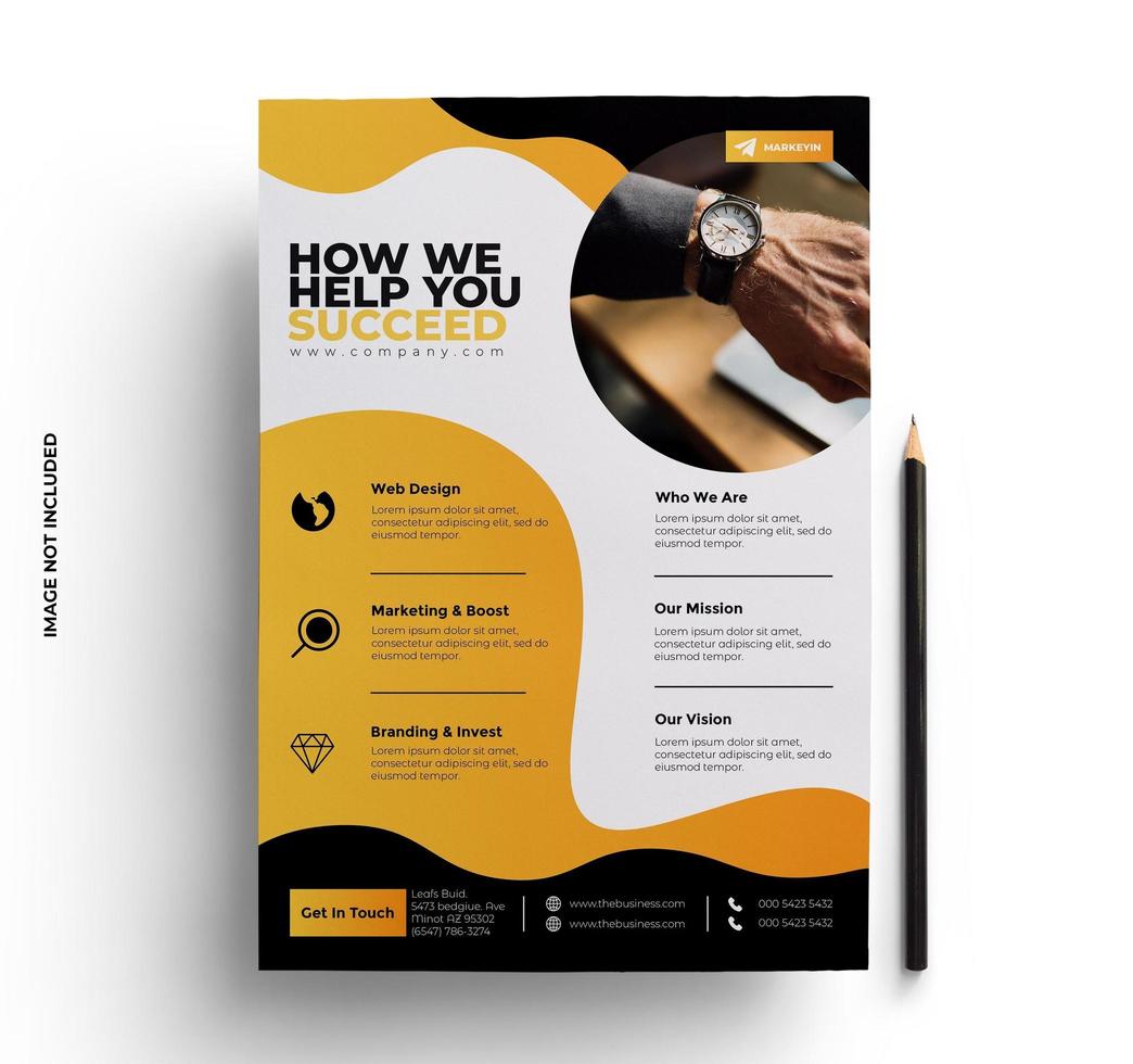 Yellow, Gray and Black Business Flyer Template vector