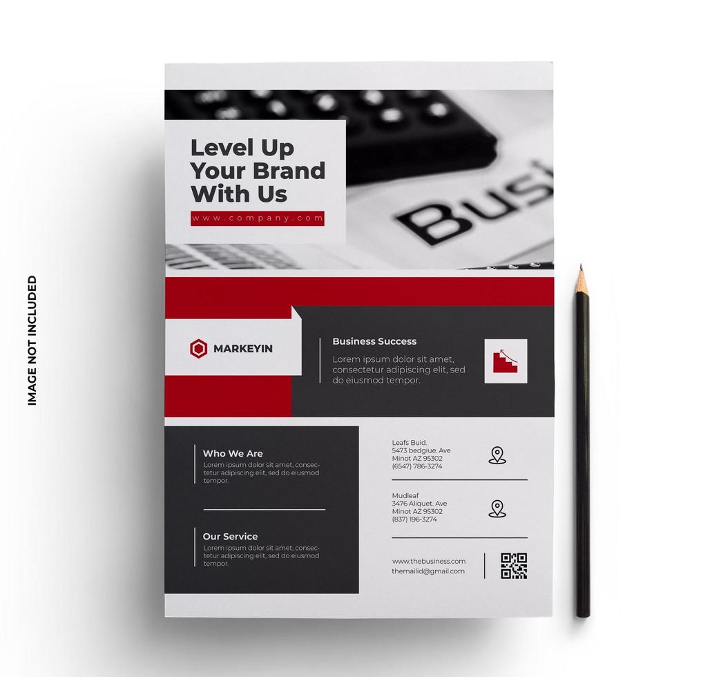 Red, Black and Gray Corporate Flyer Template vector