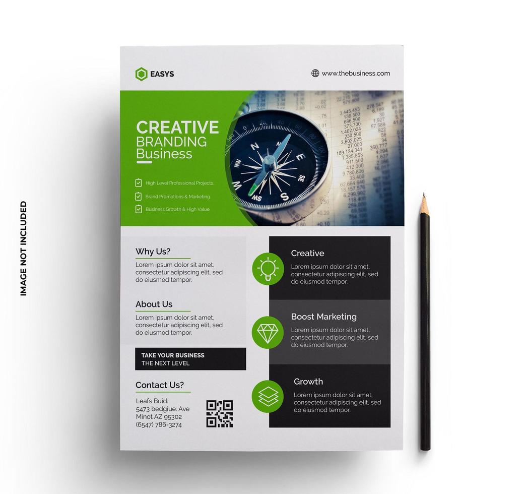 Green and Black Flyer Design vector