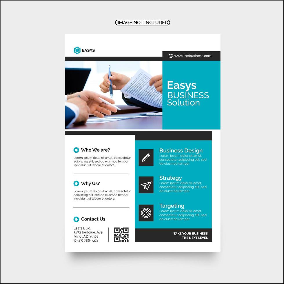 Blue and Black Corporate Sleek Business Flyer Template vector