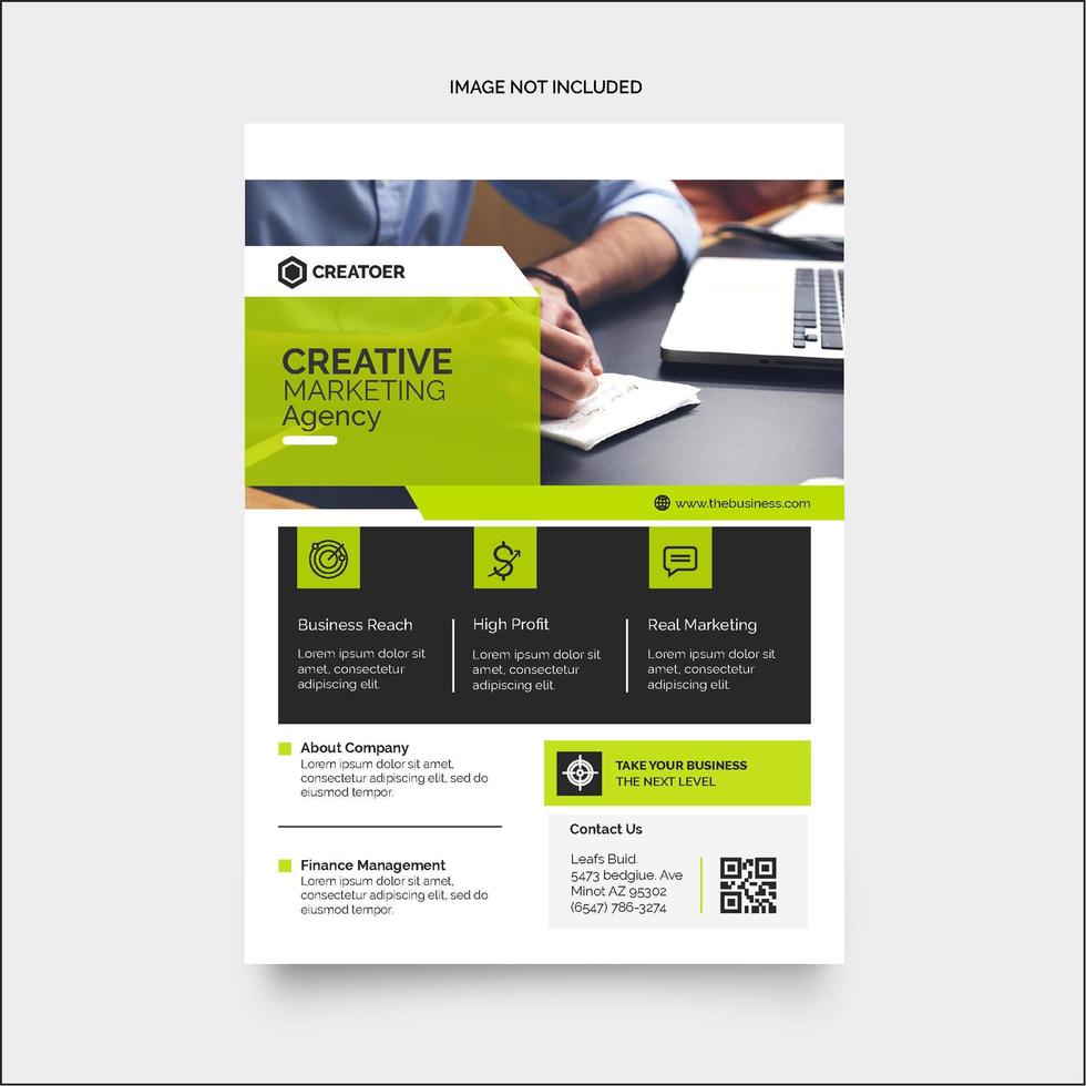 Green and Black Corporate Print Ready Flyer Template vector