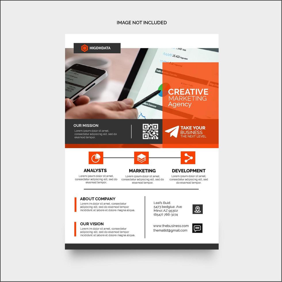 Orange Flyer Design Layout Template vector