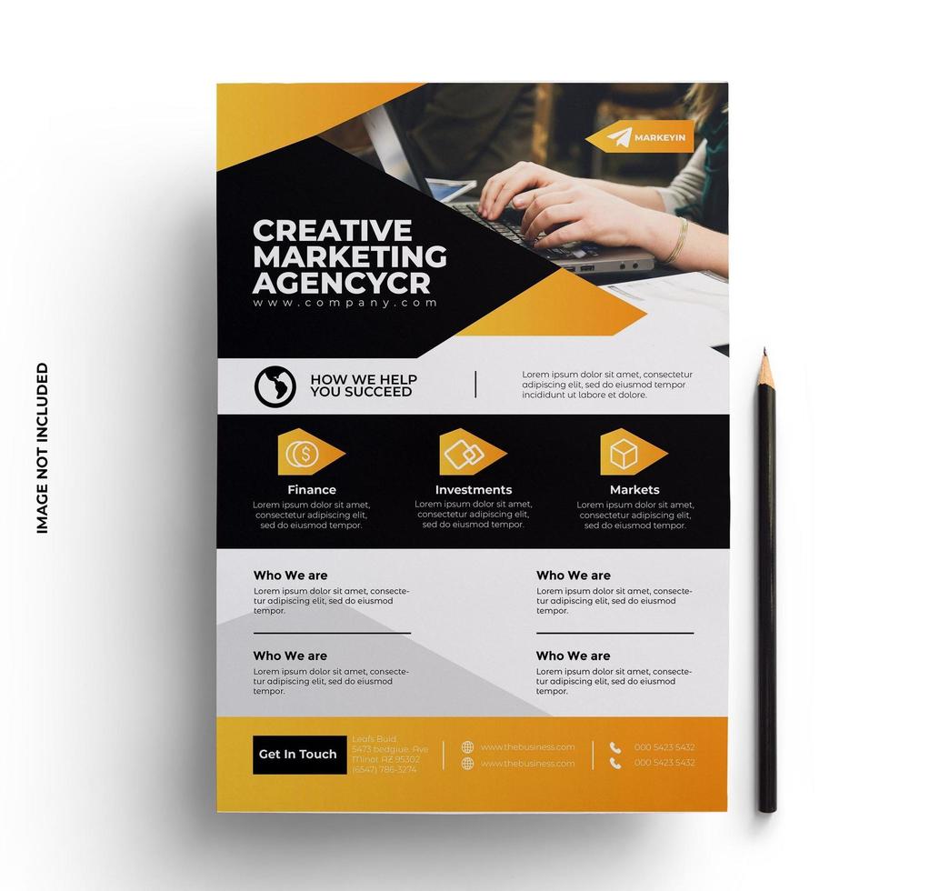 Yellow and Black Corporate Business Flyer Layout Design vector