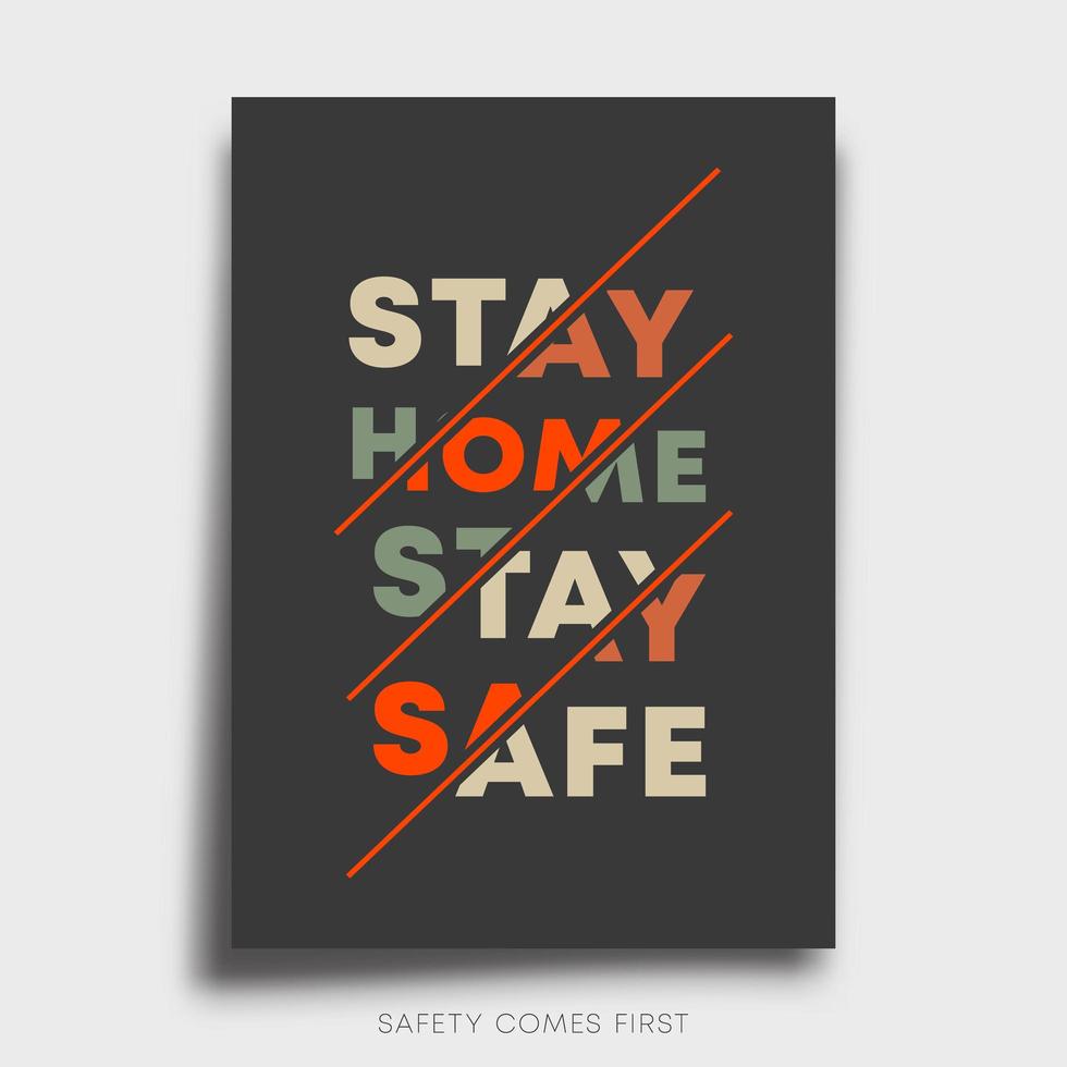 diseño de línea stay safe para productos impresos vector