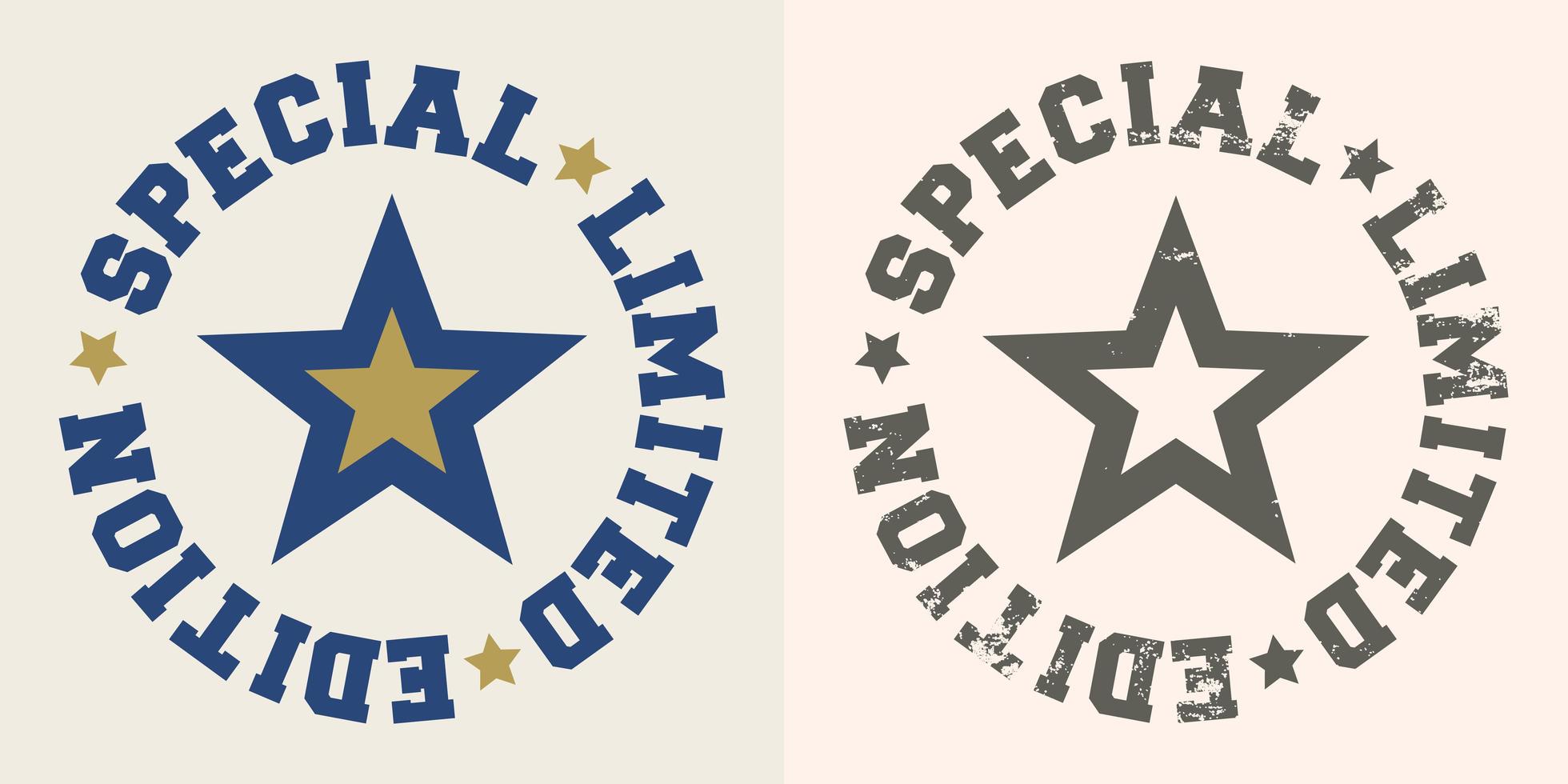 Special limited edition stamp with star for t-shirts vector