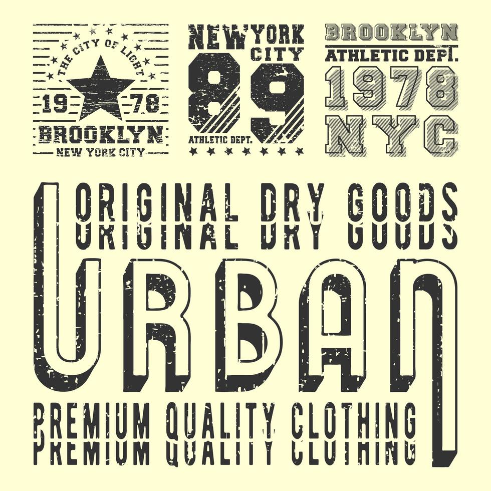 Vintage t-shirt print stamp set vector