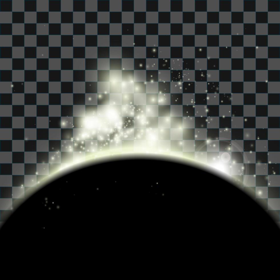 Spacescape with planet and stars on checkered background vector