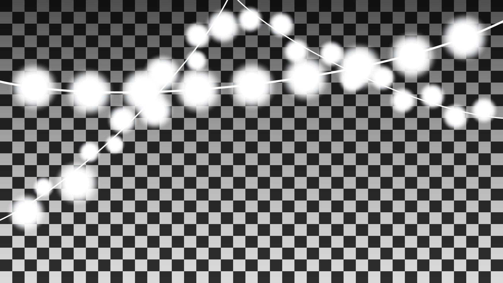 Christmas lights isolated on checkered background vector