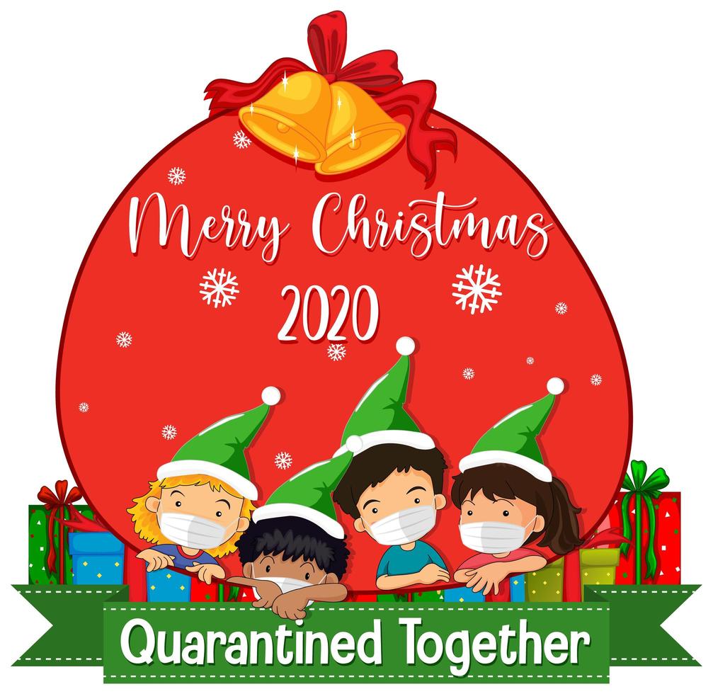 Christmas pandemic banner design vector