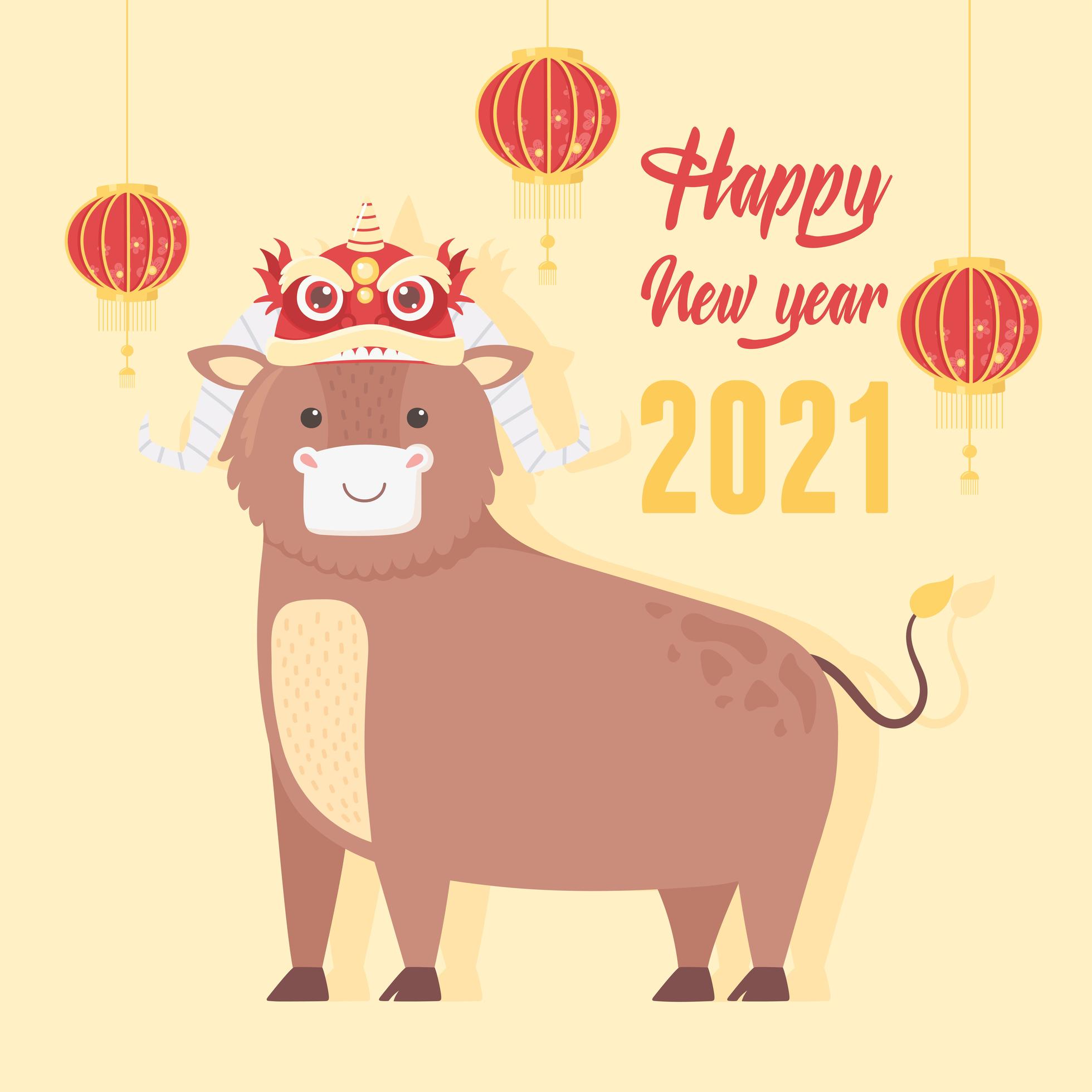 Chinese New Year of the ox banner vector
