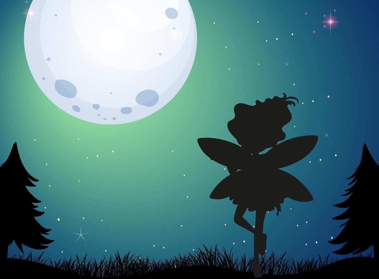 Fairy character in nature scene vector