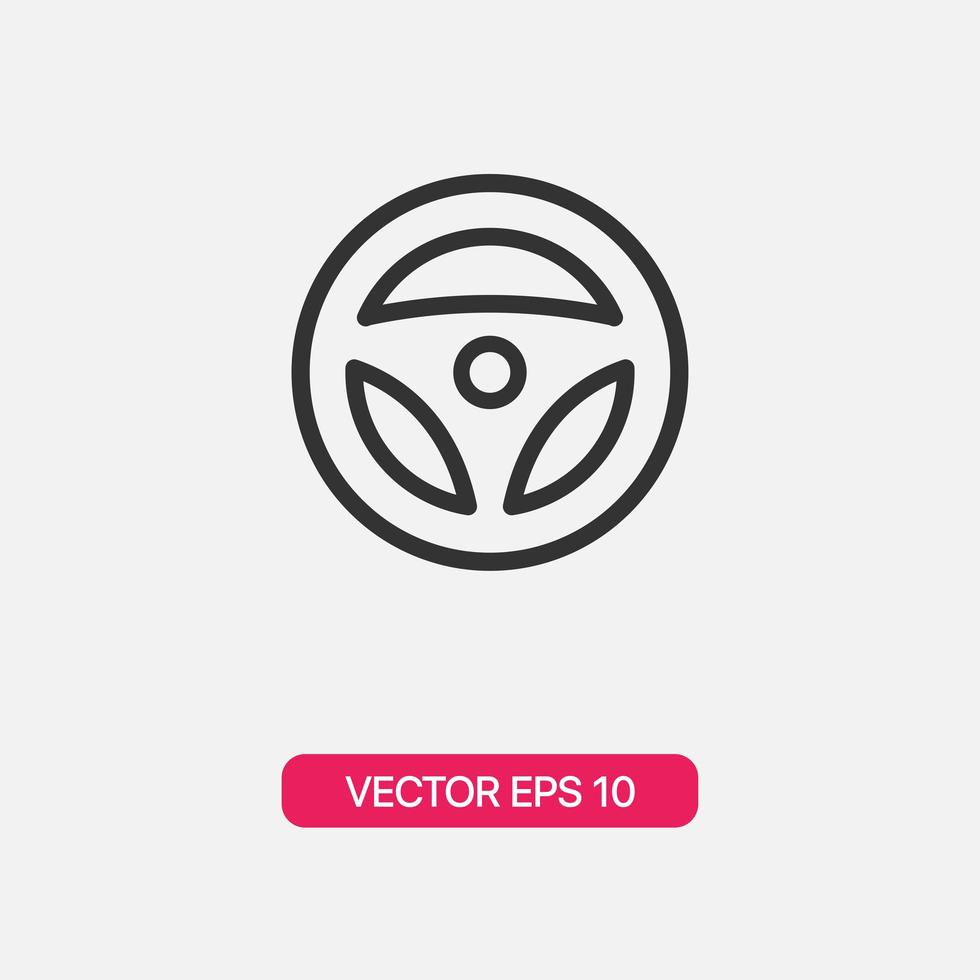Linear car steering wheel icon isolated vector