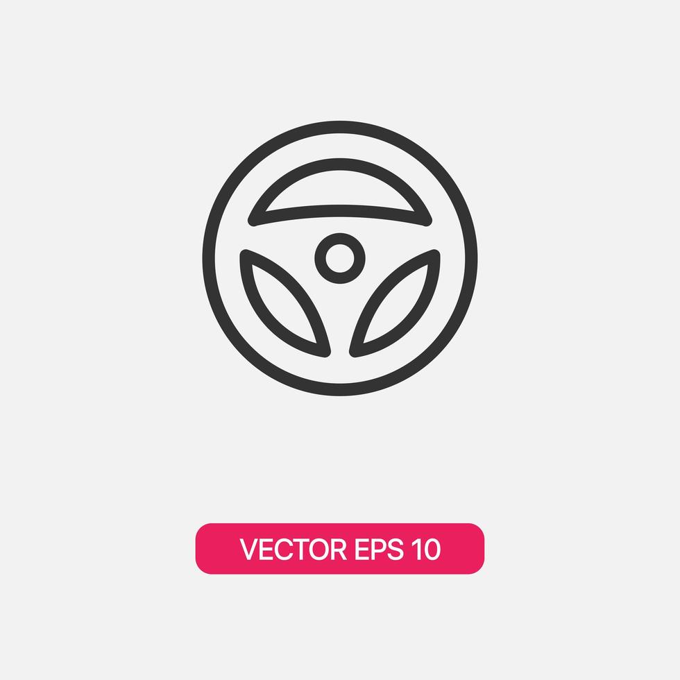 Linear car steering wheel icon isolated vector