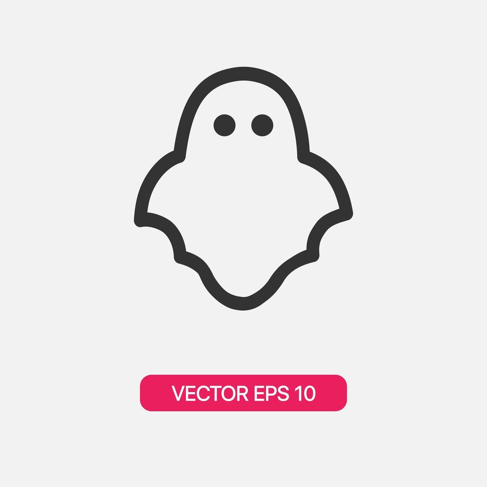 icono de fantasma lineal aislado sobre fondo gris vector