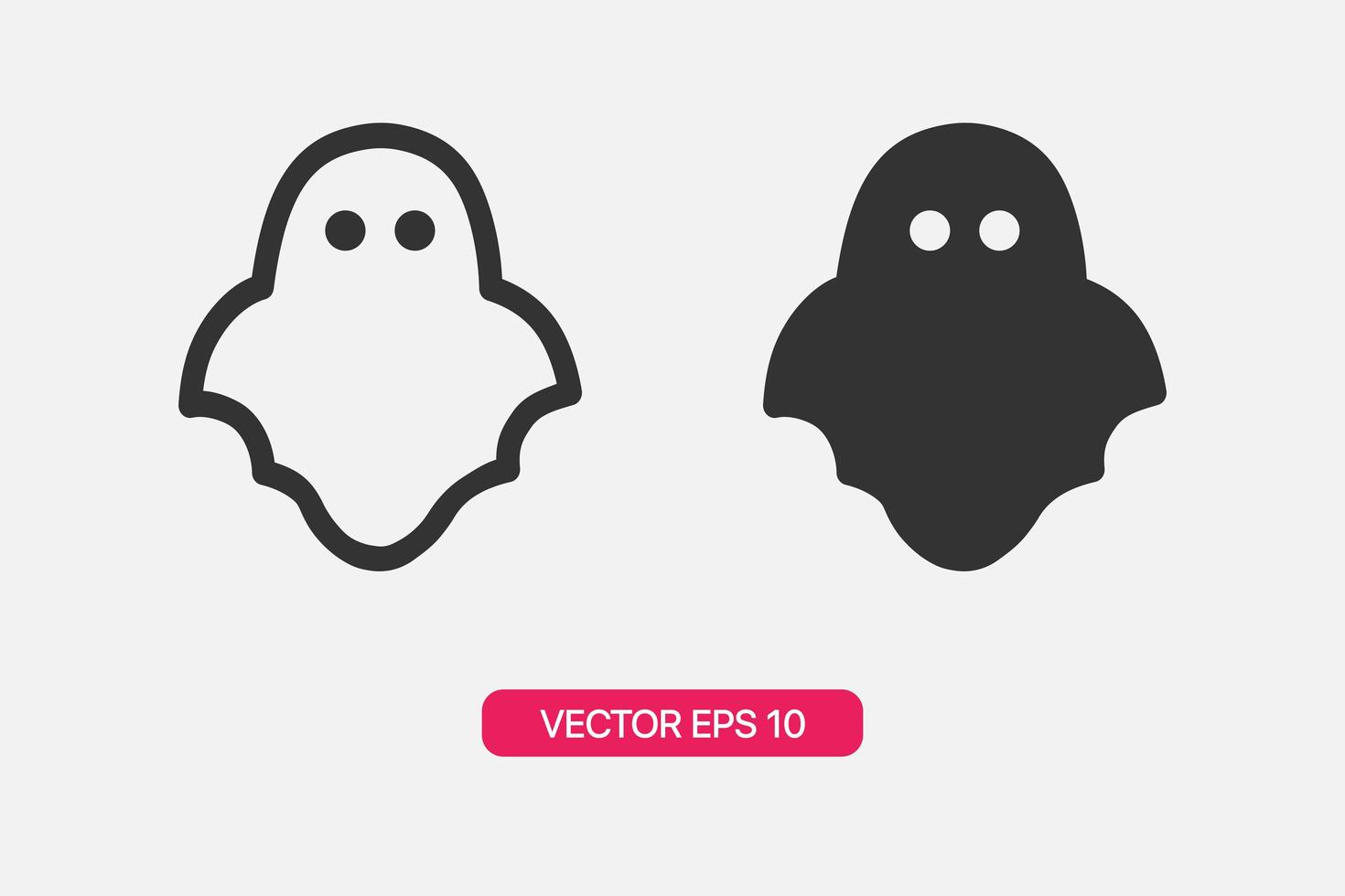 conjunto de icono fantasma aislado sobre fondo gris vector