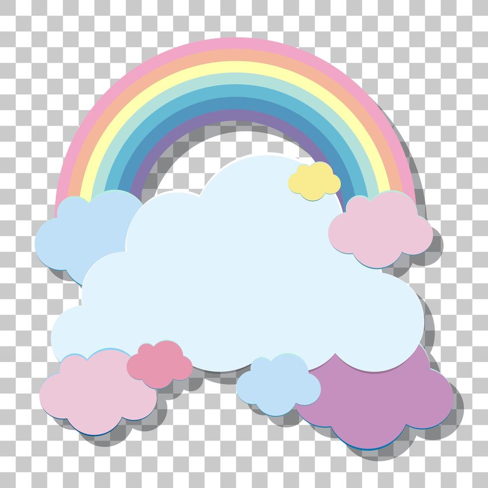 arcoiris pastel y nubes vector