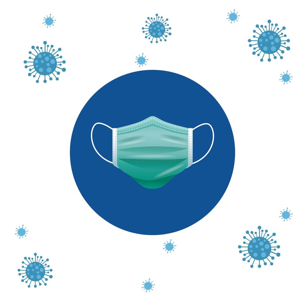 Green medical mask protection accessory vector