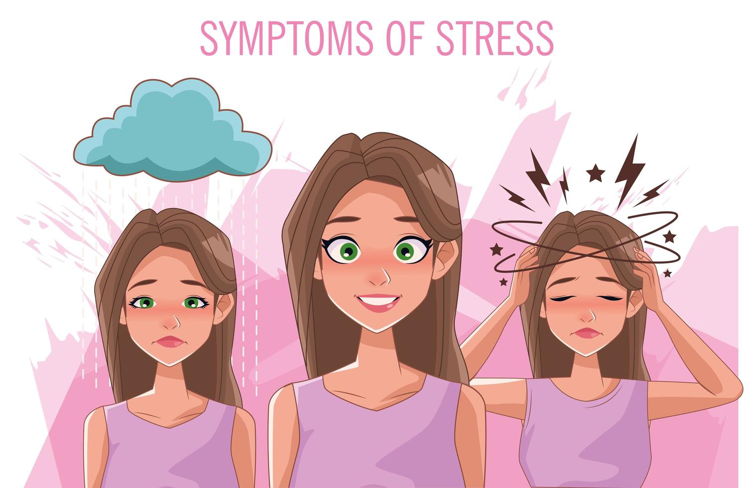 Group of women with stress symptoms vector