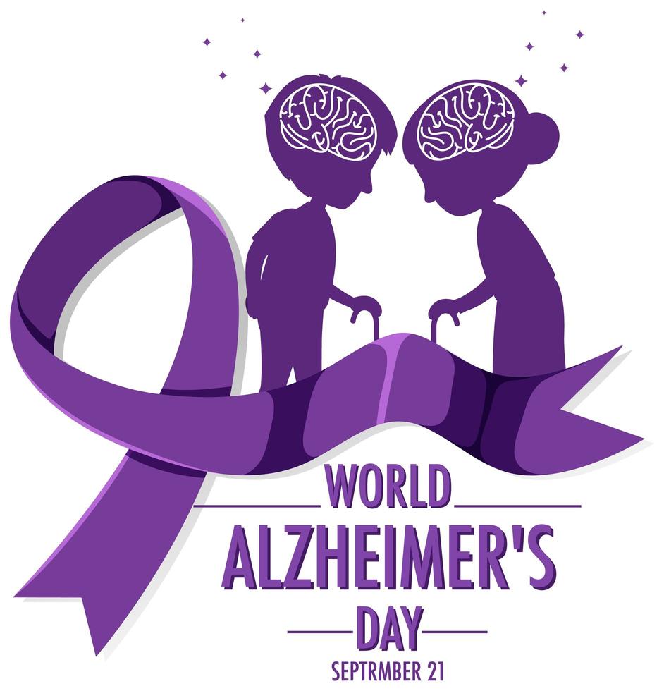 banner del día mundial del alzheimer vector