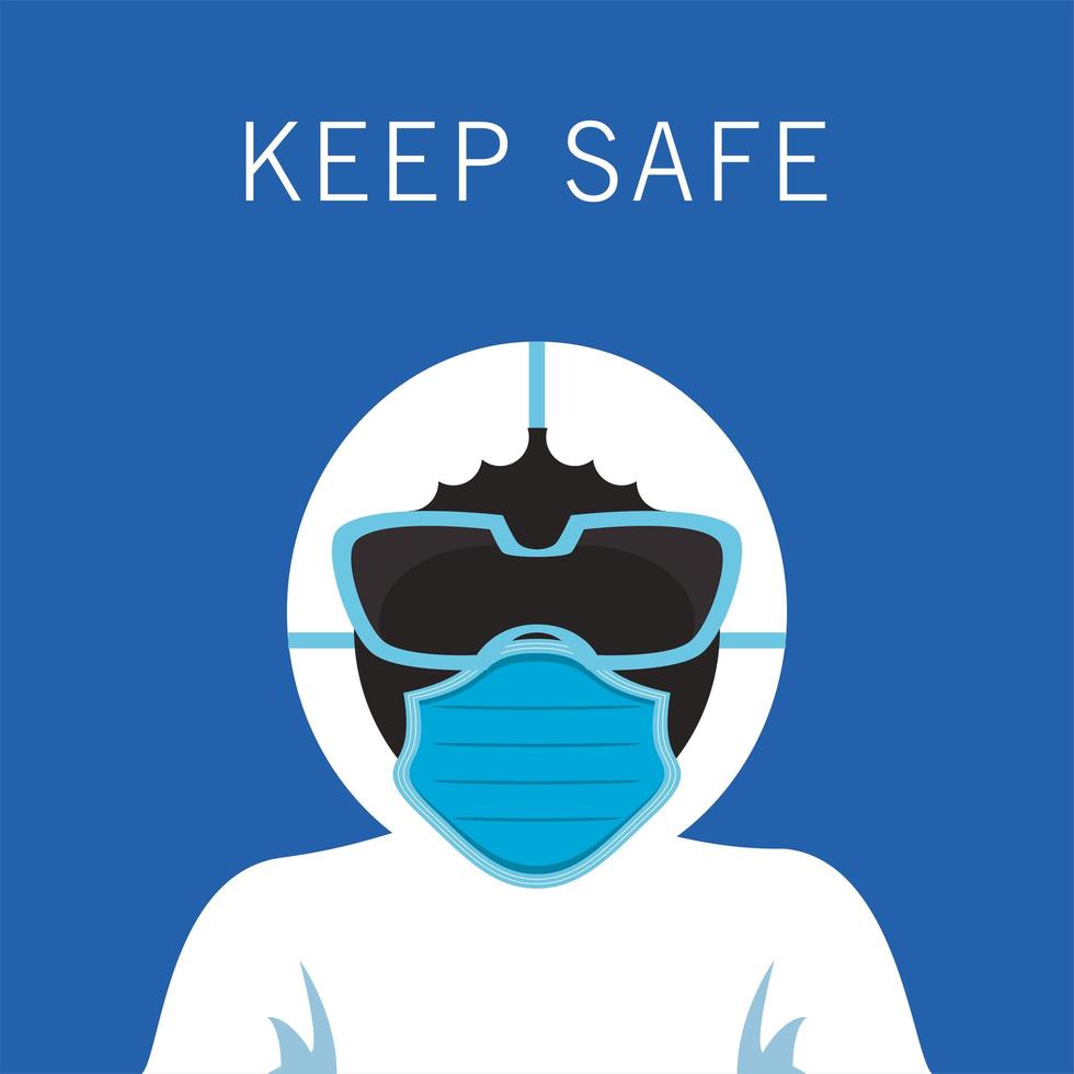 Biosafety suit clothing vector