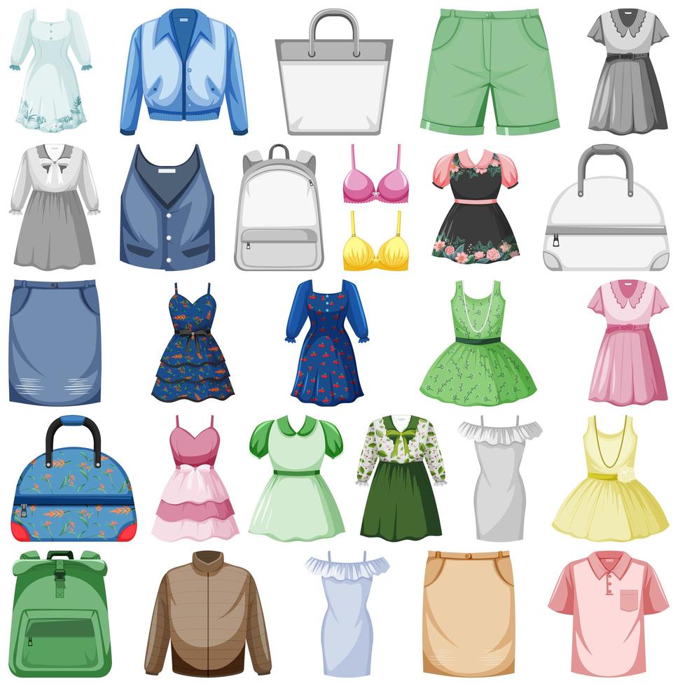 Set of fashion outfits vector