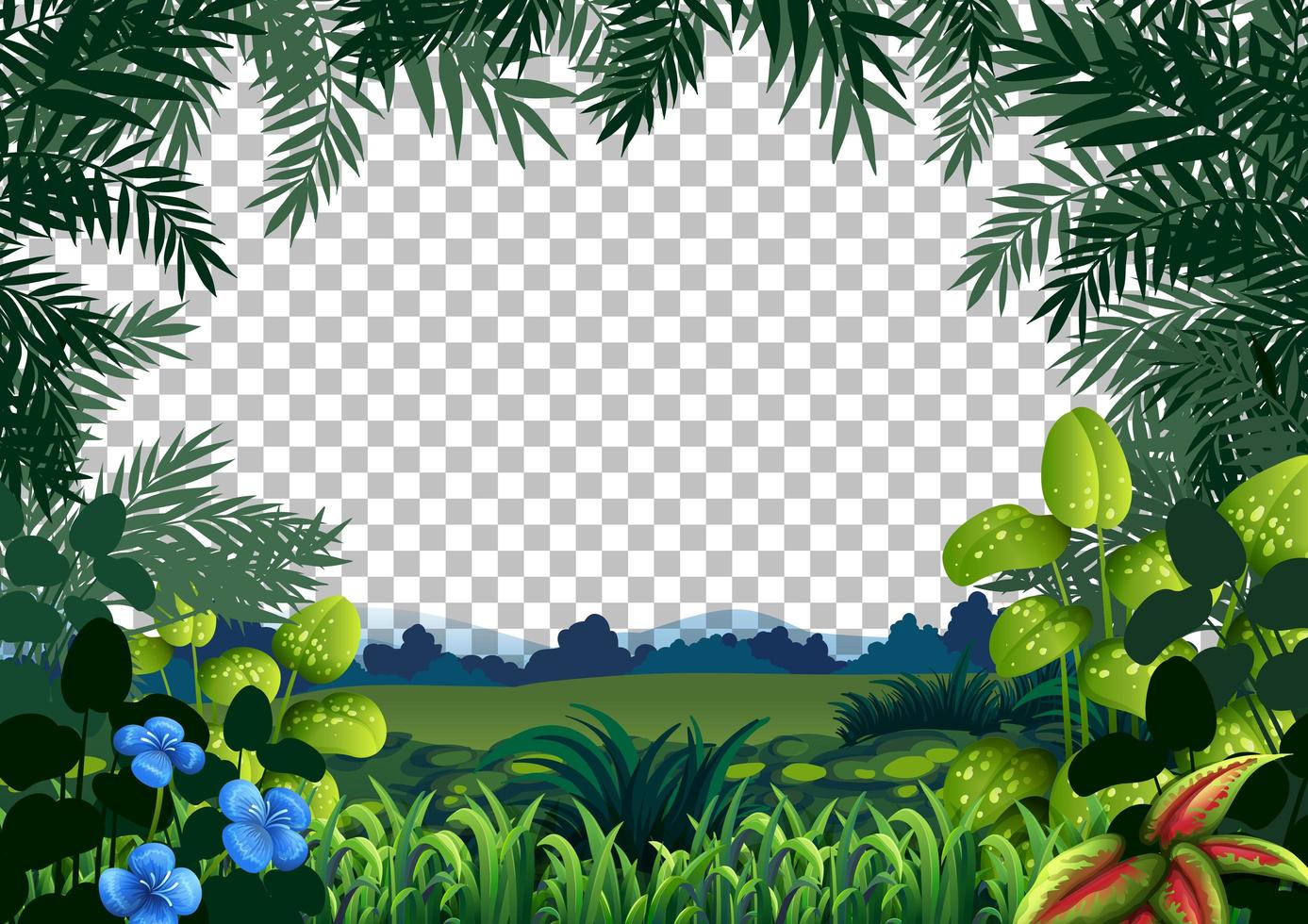 paisaje de la escena de la naturaleza en blanco vector