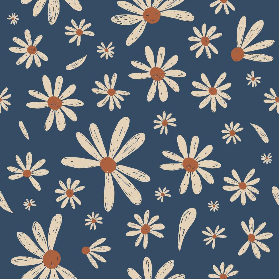 Daisy flower seamless pattern vector