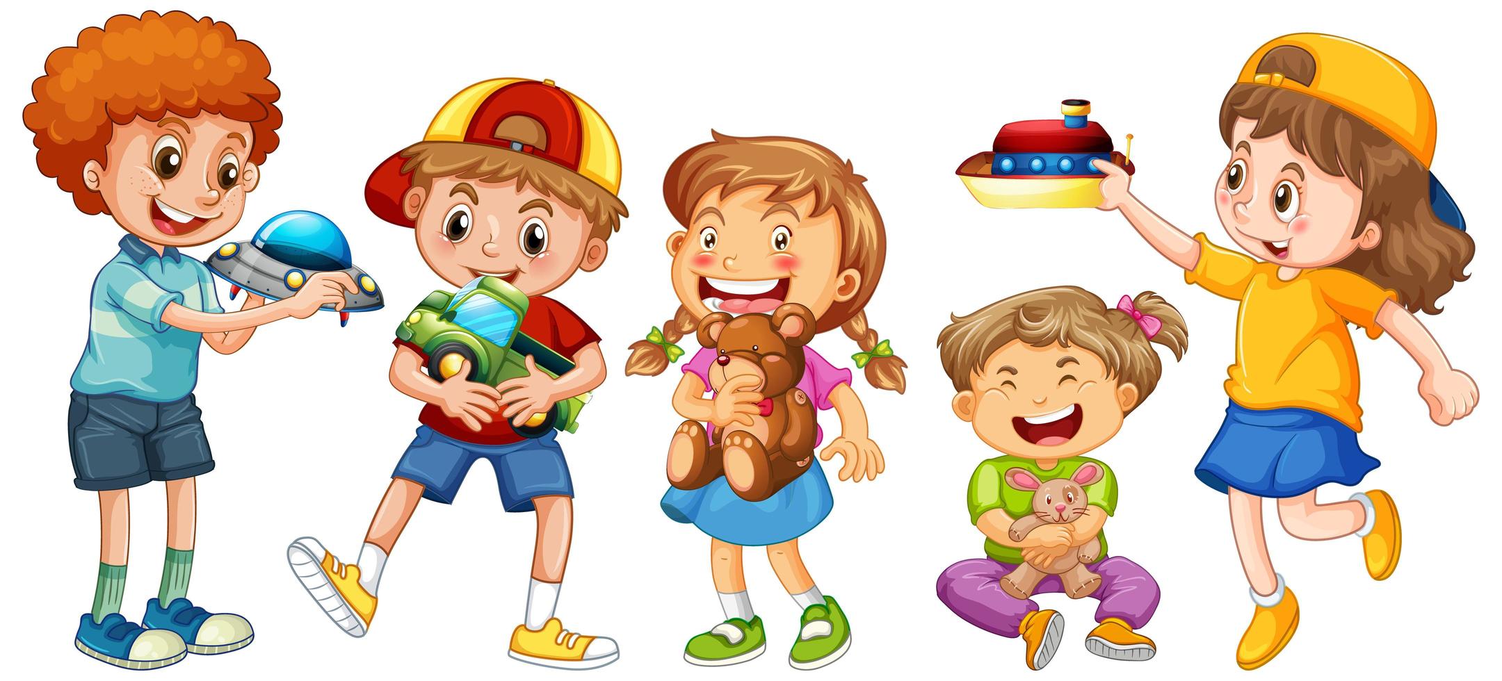 Group of young children vector