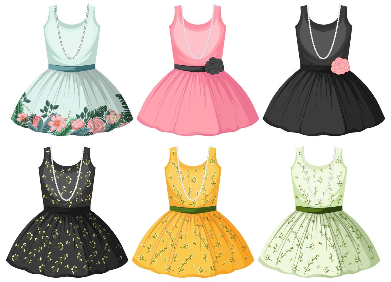 Set of dress mock ups vector
