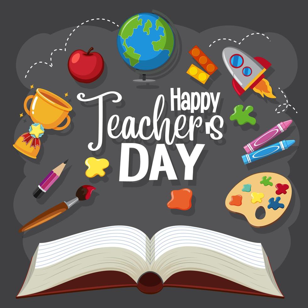 Happy Teacher's Day sign vector