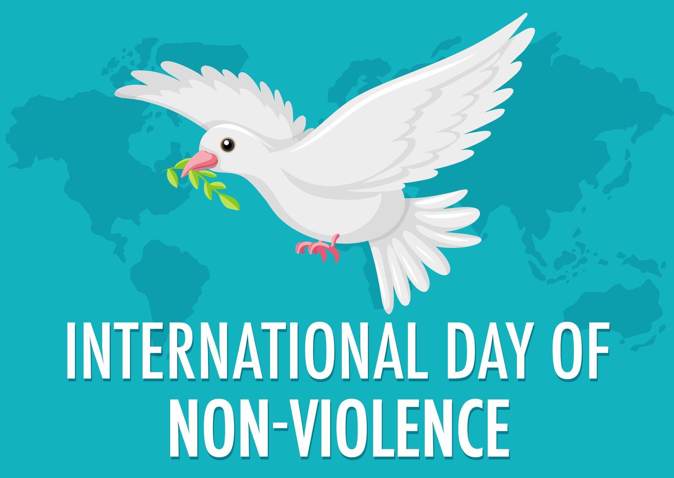 International day of non-violence banner vector