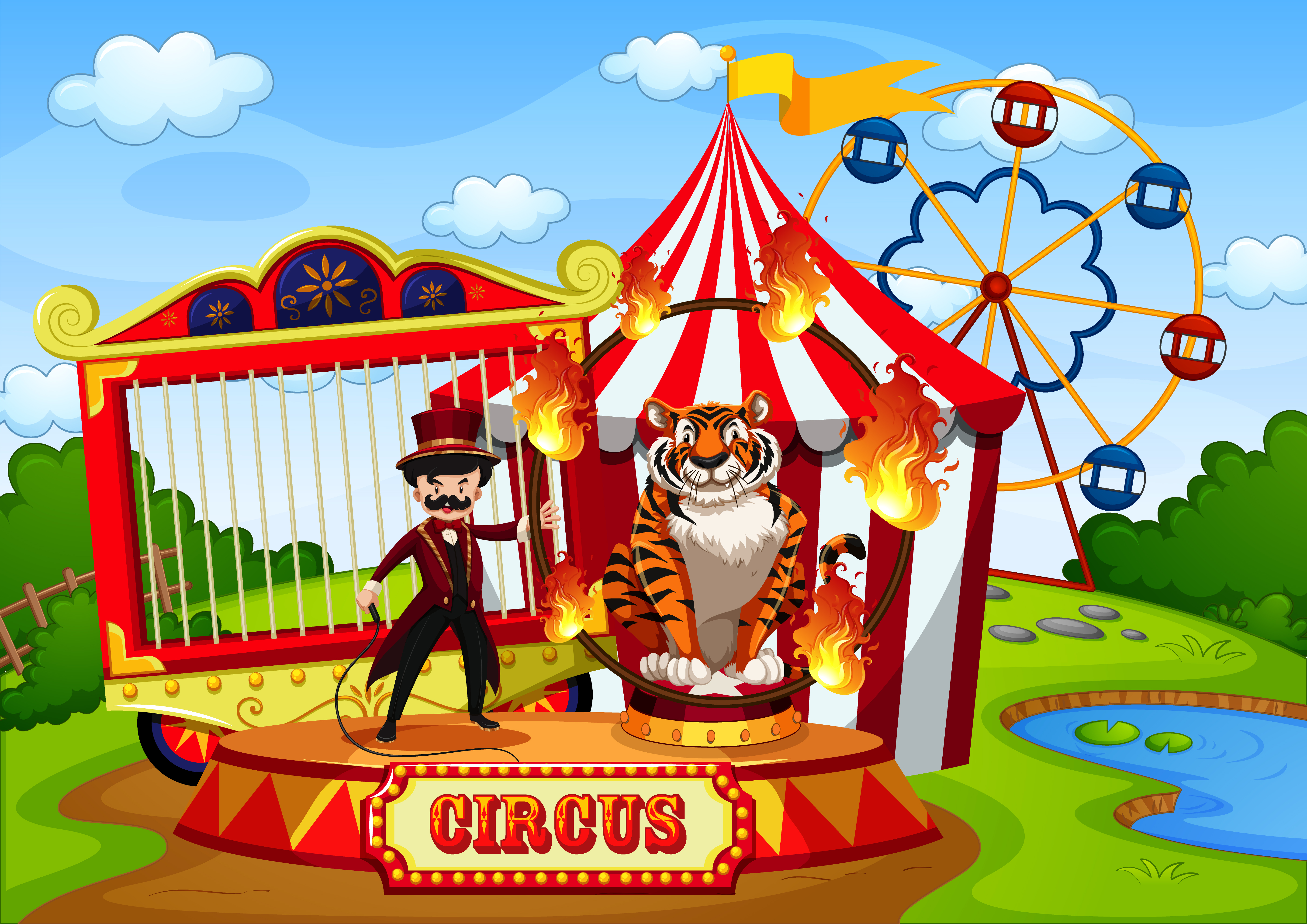 Amusement park with circus in cartoon style 1424962 Vector Art at Vecteezy Amusement park with circus in cartoon style 1424962 Vector Art at Vecteezy
