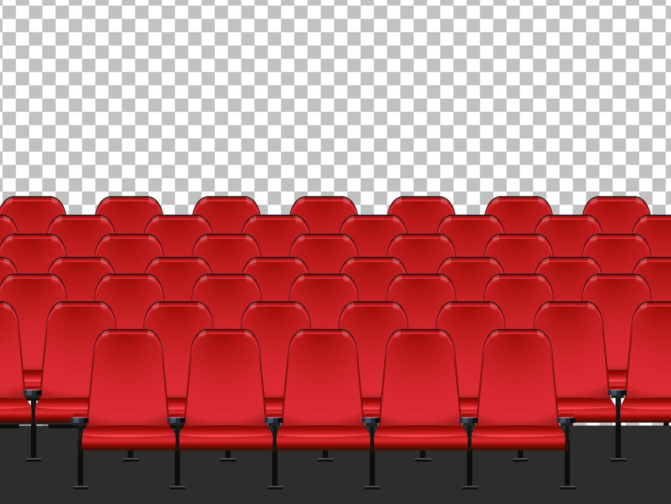 Red seats in cinema with transparent background vector