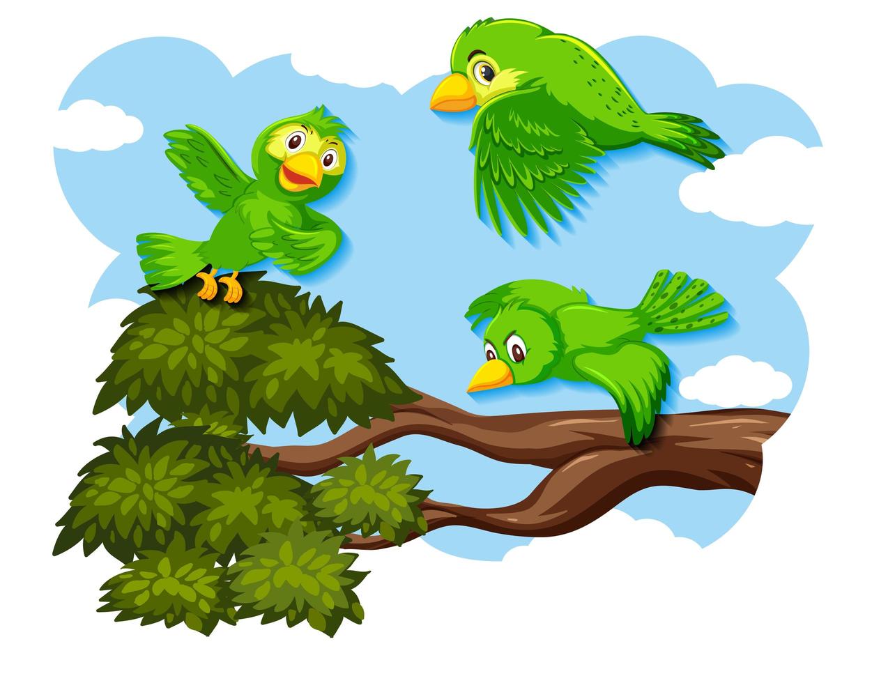 Happy bird flying in nature vector